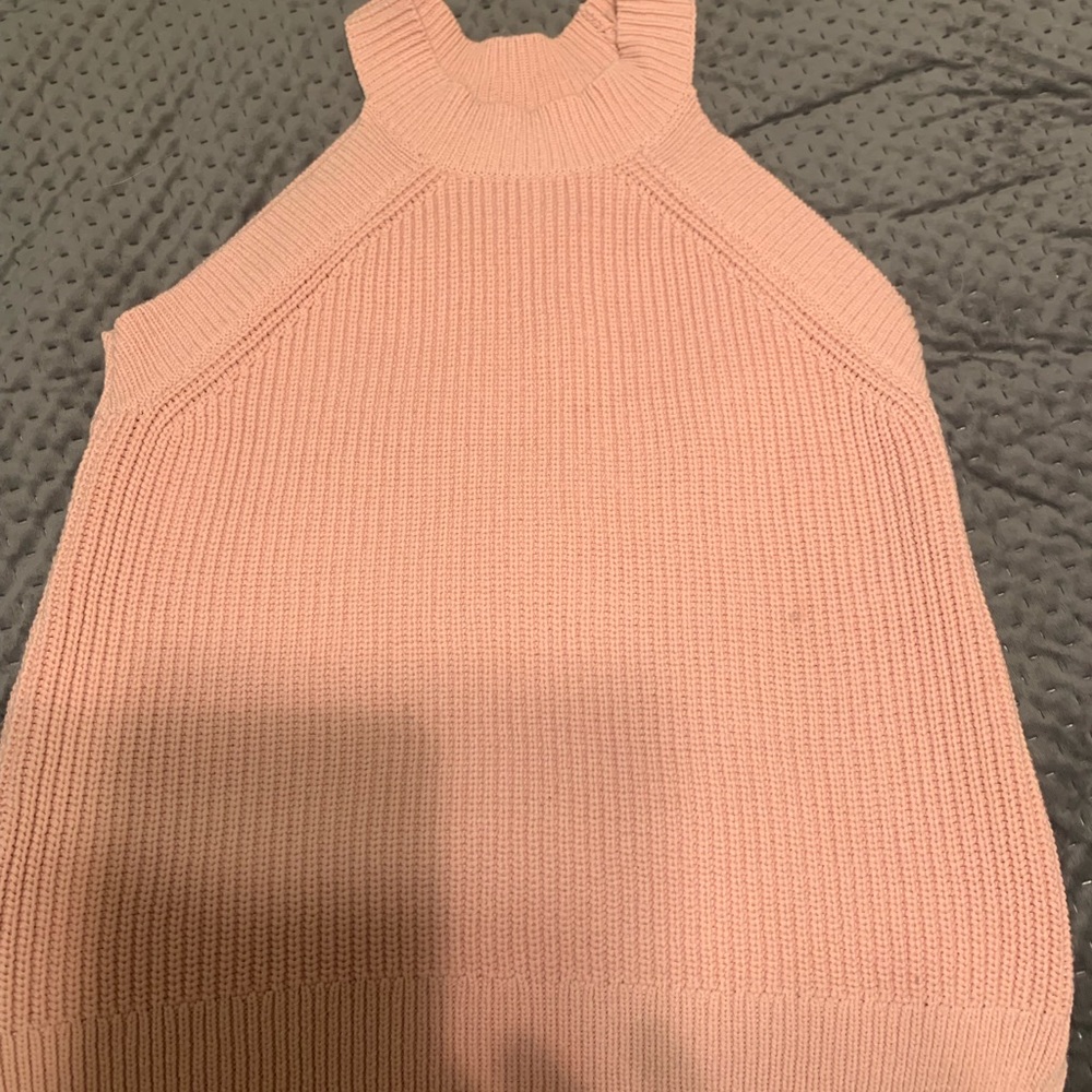 Racer back pastel pink sweater